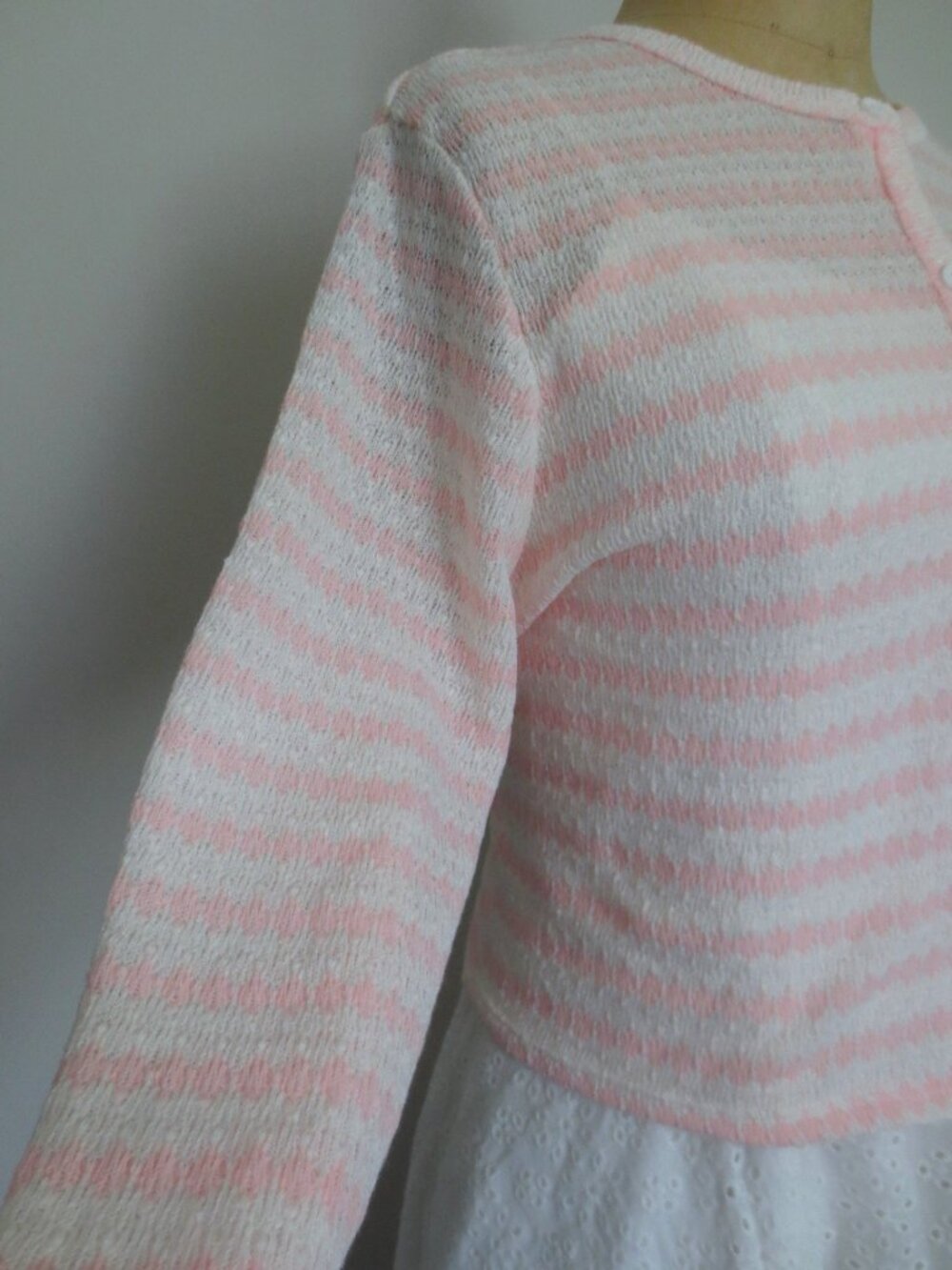 Urban Outfitters Pink & White Stripes Button Front Cropped Cardigan - Picture 6 of 10